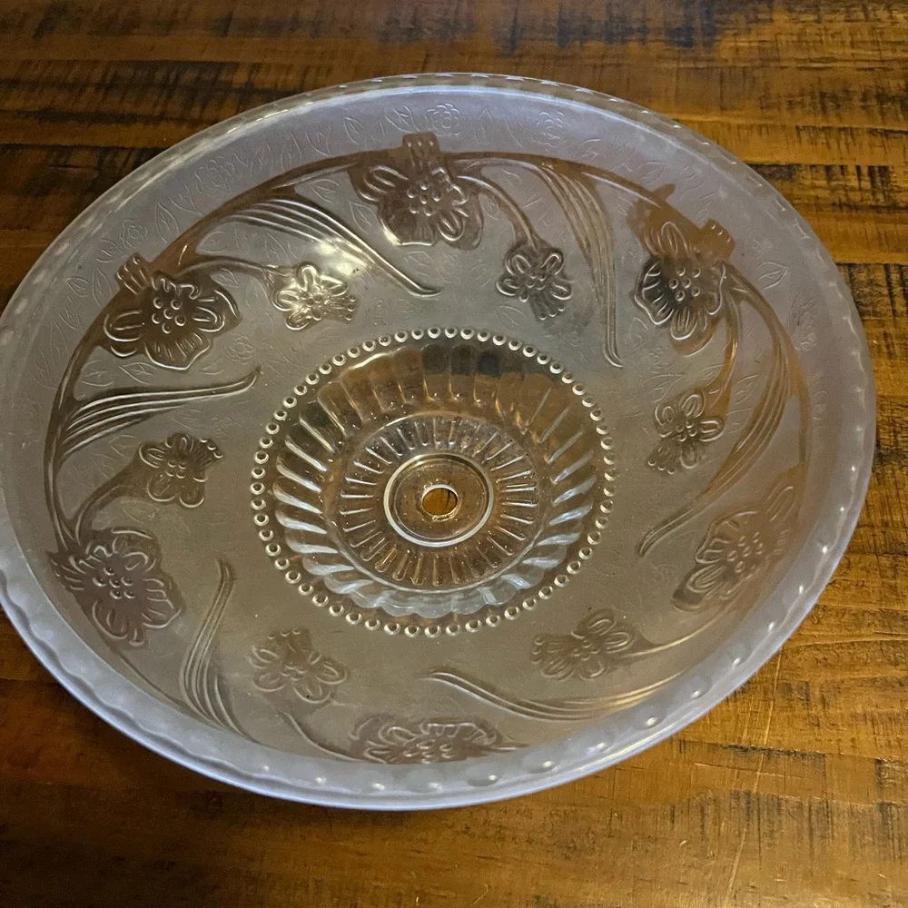Vintage Frosted Glass with clear design Lamp shade